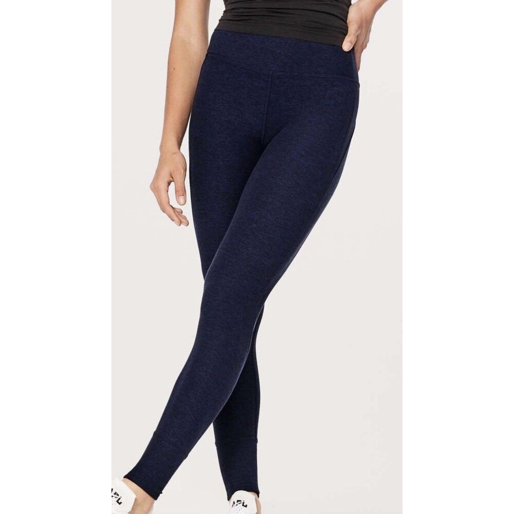Lululemon Rush Hour Tight Women’s 10 Heathered Hero Blue Black Rulu Leggings